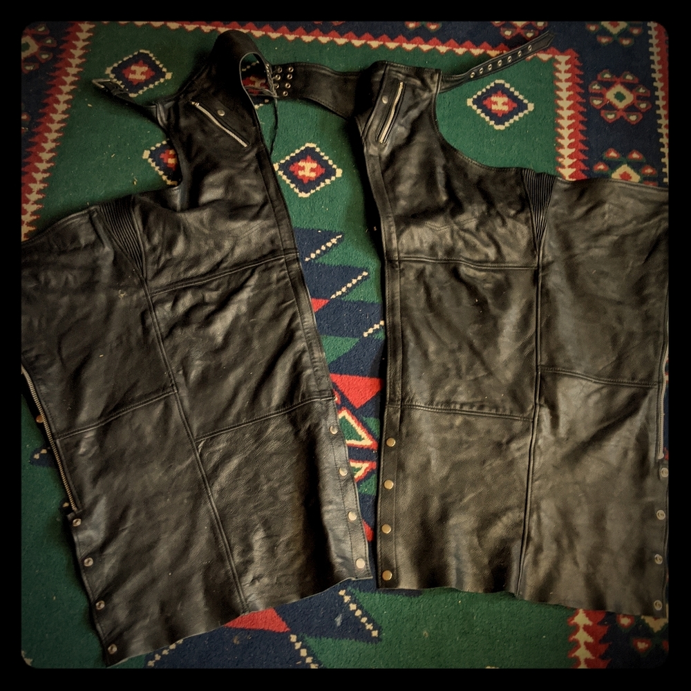 Genuine Leather Motorcycle Chaps